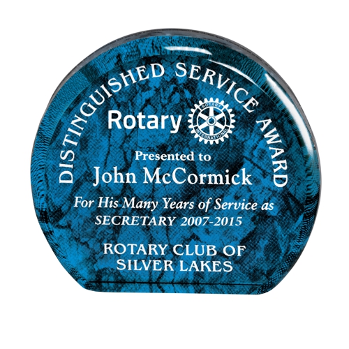 Rotary Marbled Desk Award 4" Rotary Club Supplies Russell Hampton