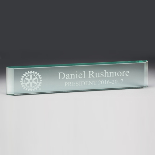 Rotary Crystal Desk Name Plate 12 Rotary Club Supplies