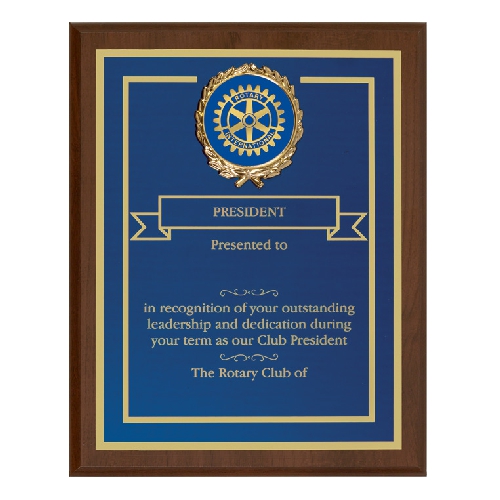Rotary Blue Marbled Officer Plaques