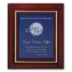 Cherry Framed Glass & Brass Award