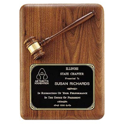 American Walnut Gavel Plaque