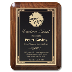 Large Executive Walnut Plaque