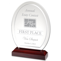 Clear Oval Acrylic Award w/Contour Bevel