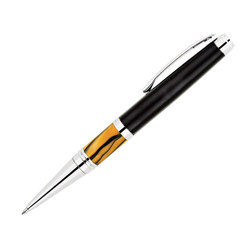 Black Laquered Barrel w/ Swirled  Accent Ballpoint Pen