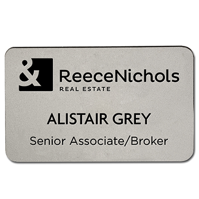 4-Line Custom Engraved Plastic Badge - 3-1/2