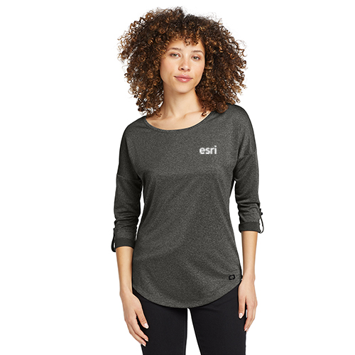 Rotary Ladies Gravitate Scoop 3/4 sleeve - DARK HEATHER GREY