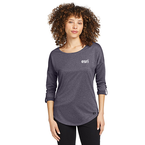 Rotary Ladies Gravitate Scoop 3/4 sleeve  - NAVY HEATHER