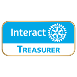 Rotary Interact Color Cloisonne Treasurer Lapel Pin