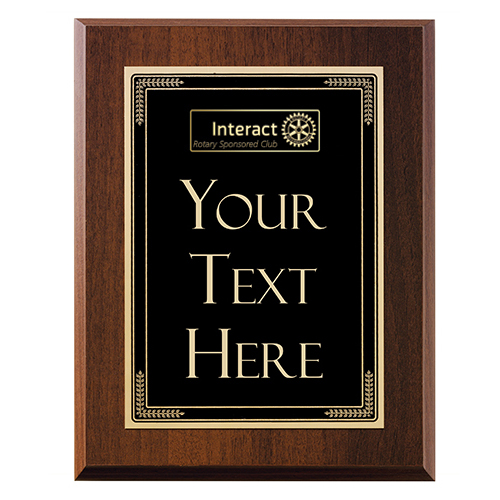 Rotary Custom INTERACT - Walnut Finish Award