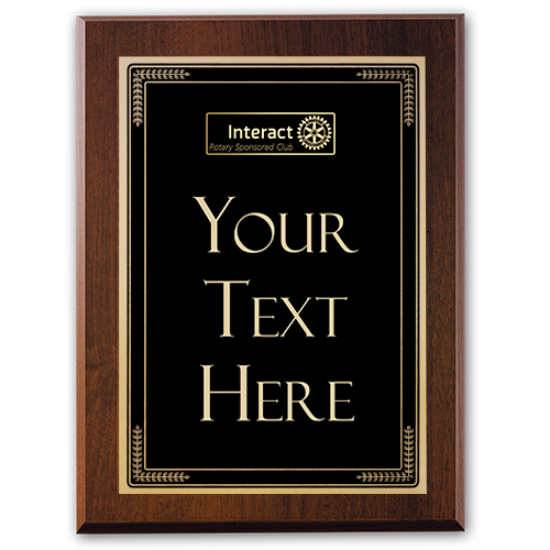 Rotary Custom INTERACT - Walnut Finish  Award