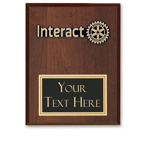 Rotary Custom INTERACT Extra Large Gold Plaque