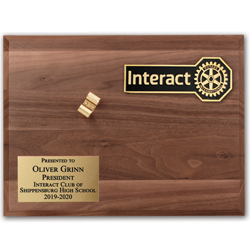 Rotary INTERACT Walnut Display Board for Gavel