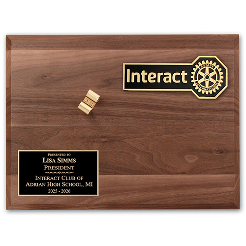 Rotary INTERACT Walnut Display Board for Gavel