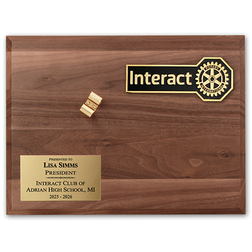 Rotary INTERACT Walnut Display Board for Gavel