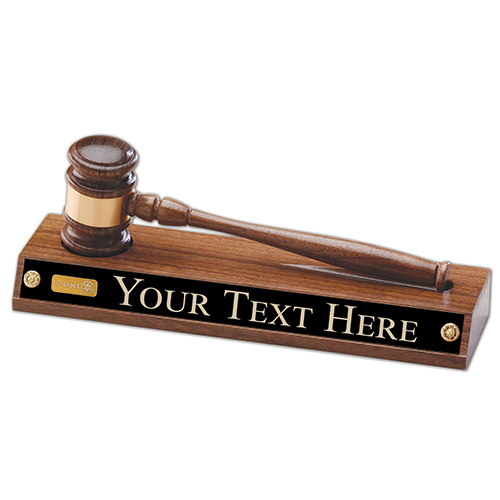 Rotary Custom INTERACT Solid American Walnut Gavel & Stand