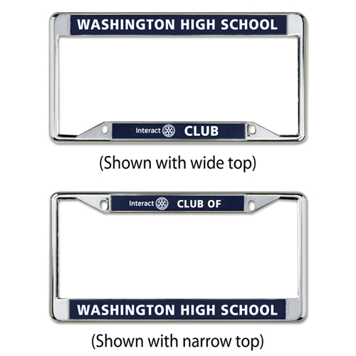 Rotary Interact Custom Chrome Plated License Plate Frame