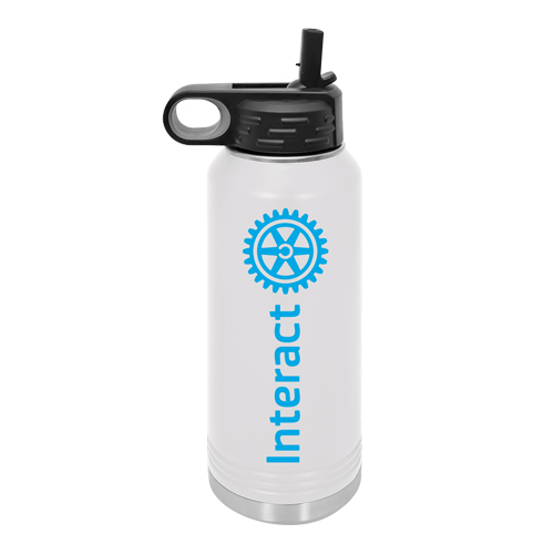Rotary 32 oz  White Bottle with Interact Logo
