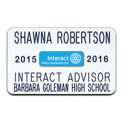 Rotary Interact 4-Line Custom Plastic Name Badge