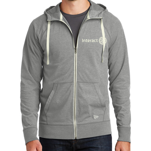 Rotary Interact Full Zip Hooded Gray Heather Sweathshirt