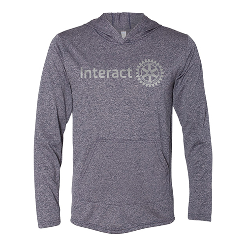 Rotary Interact Heathered Dark Navy Hooded Pullover