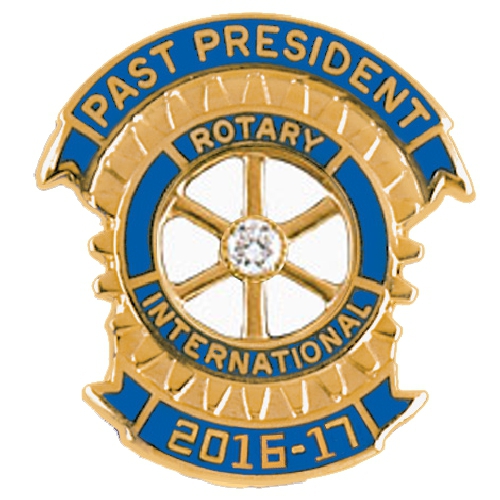 Rotary Past President Pin - 2016-17 w/ .06c Diamond