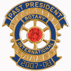 Rotary Past President Pin - 2007-08 w/ .25c CZ