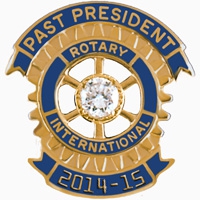 Rotary Past President Pin - 2014-15 w/ .25c CZ