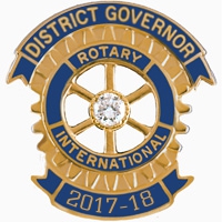 Rotary District Governor Pin - Years 2017-18  w.10c Diamond