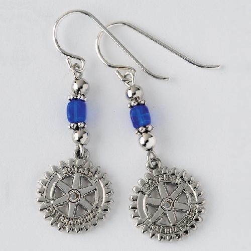 Rotary Earrings with Rotary Emblem Rotary Club Supplies Russell
