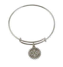 Rotary Charm Bangle Bracelet - Silver