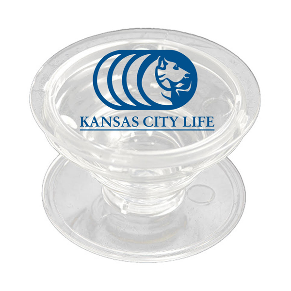 Rotary Clear PopGrip  with Blue KCL imprint  -  1.58