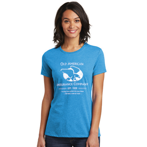 District Tri Tee: Heathered Bright Turquoise