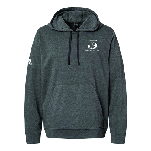 Adidas Fleece Hooded Sweatshirt - Dark Grey Heather