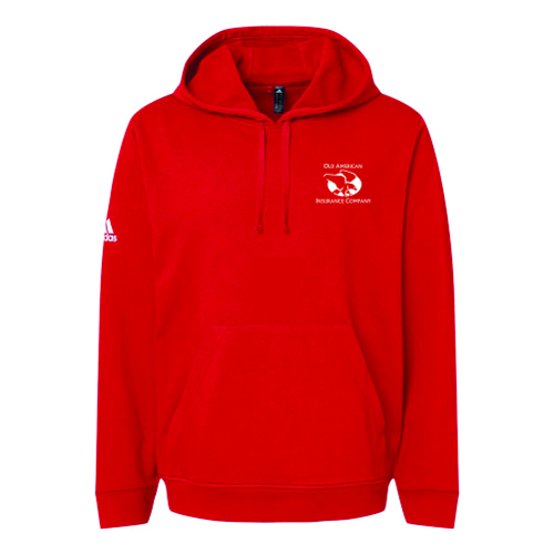 Adidas Fleece Hooded Sweatshirt - Red