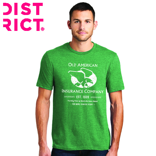 District Tri Tee:  Heathered Kelly Green