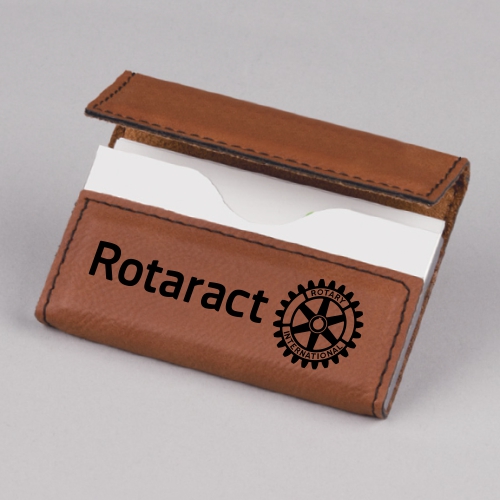 Rotary BROWN BUSINESS CARD HOLDER - ROTARACT EMBLEM