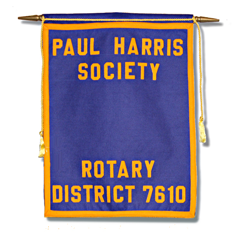 Rotary Custom Paul Harris Society Felt Banner -- 18-1/2