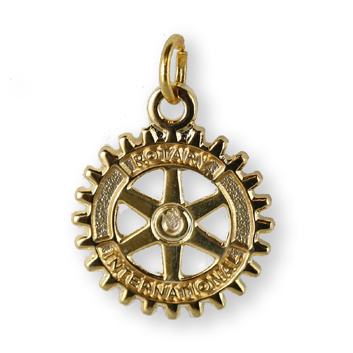 Rotary 5/8 Gold Plated Charm, - Misty Gold w/Jump Ring