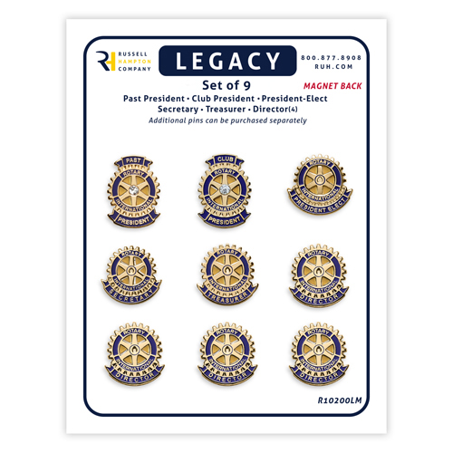 Rotary Gold Plated Club Officer Lapel Magnet SET