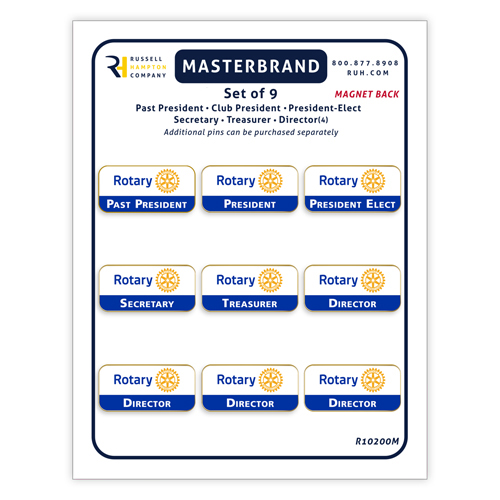 Rotary Gold Plated Club Officer Lapel Magnet SET