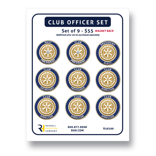 Rotary Gold Plated Club Officer Lapel SET