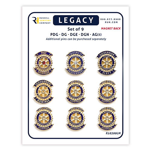 Rotary Gold Plated District Officer Lapel Magnet Set