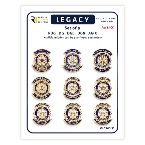 Rotary Gold Plated District  Officer Lapel Pin SET