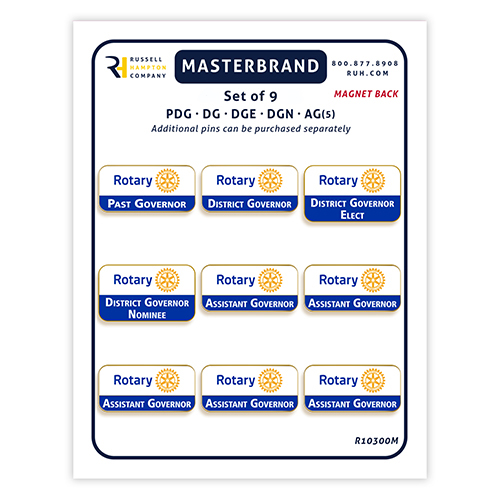 Rotary Gold Plated District Officer Lapel Magnet SET