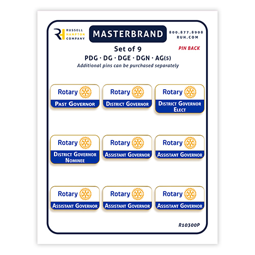 Rotary Gold Plated District Officer Lapel Pin SET