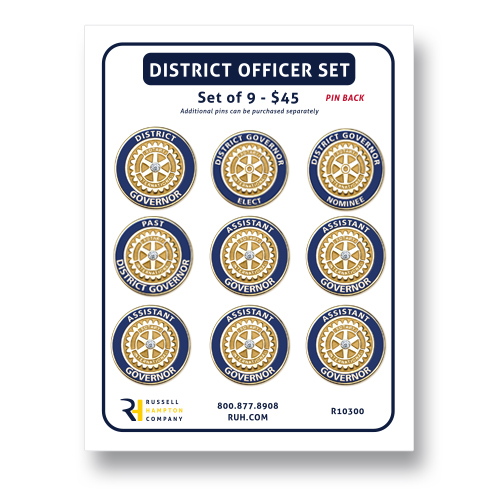Rotary Gold Plated District Officer Lapel  SET