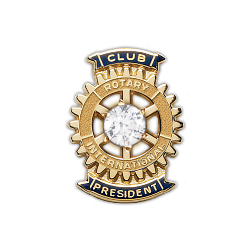 Ribbon Style Club President Lapel Pin Gold Filled