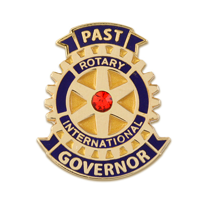 Rotary Past Governor w/ Red Stone  Magnetic Lapel Pin