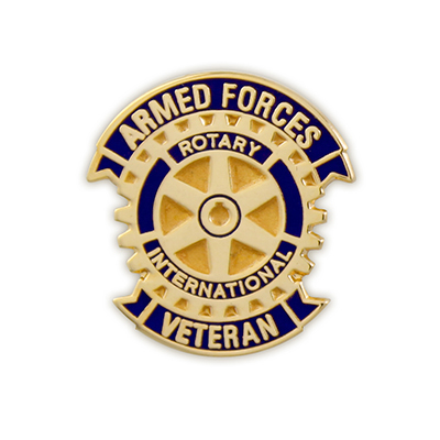 Rotary Armed Forces Veteran Magnetic Lapel Pin