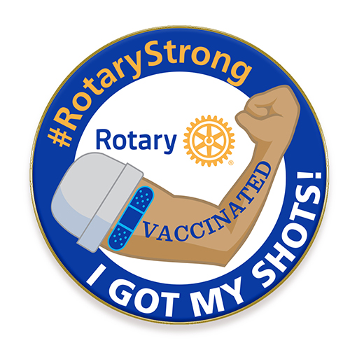 Rotary Strong Vaccinated Lapel Magnet